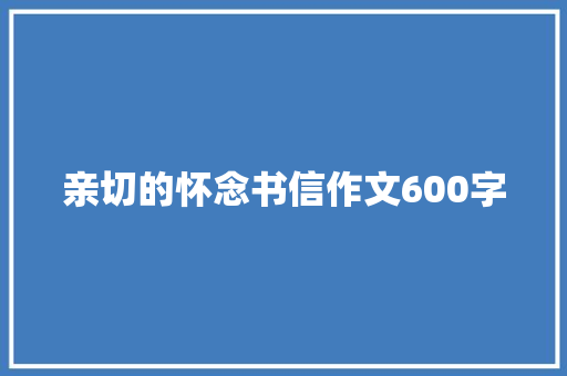 亲切的怀念书信作文600字 工作总结范文