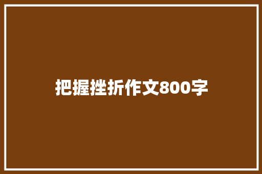 把握挫折作文800字 商务邮件范文