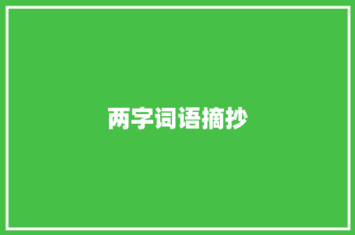 两字词语摘抄