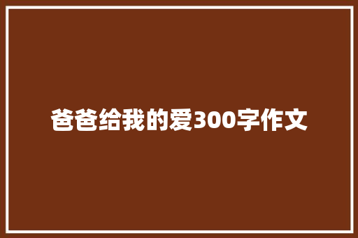 爸爸给我的爱300字作文