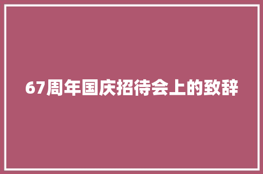 67周年国庆招待会上的致辞 演讲稿范文