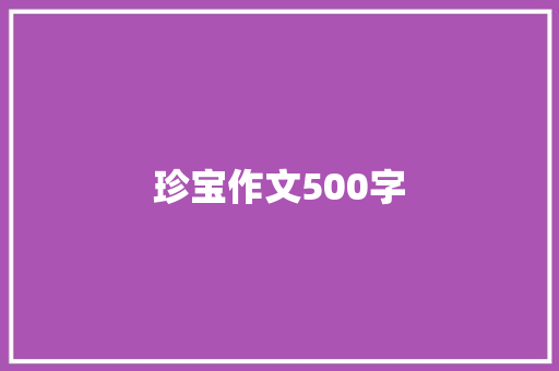 珍宝作文500字