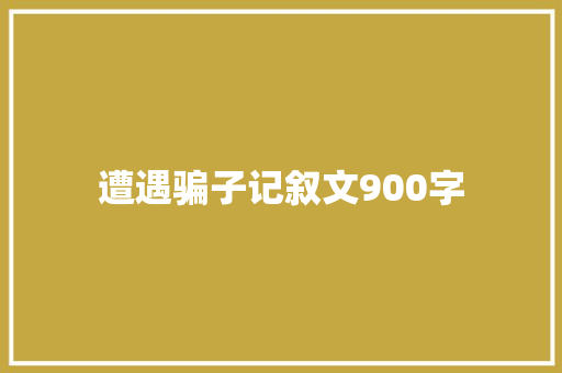 遭遇骗子记叙文900字