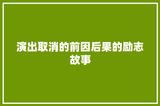 演出取消的前因后果的励志故事