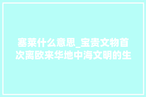 塞莱什么意思_宝贵文物首次离欧来华地中海文明的生活气候和社会风貌