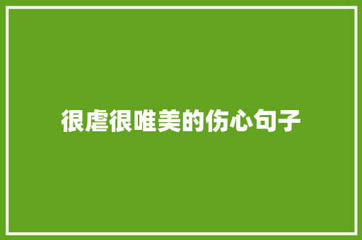 很虐很唯美的伤心句子 演讲稿范文