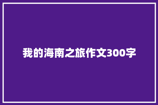 我的海南之旅作文300字