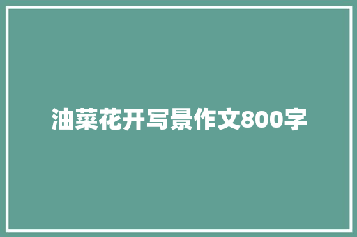 油菜花开写景作文800字