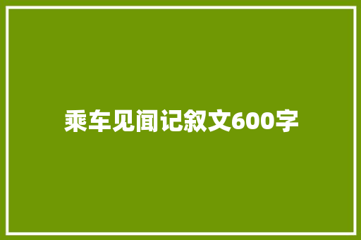 乘车见闻记叙文600字