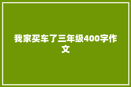 我家买车了三年级400字作文 会议纪要范文