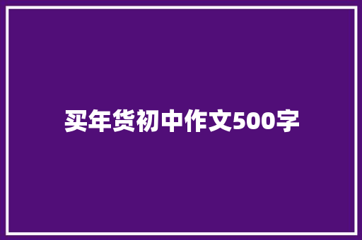 买年货初中作文500字