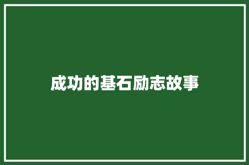 成功的基石励志故事 学术范文