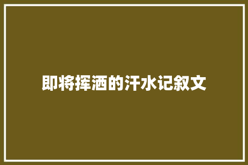 即将挥洒的汗水记叙文