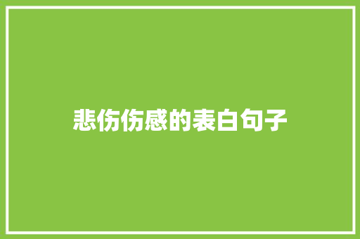 悲伤伤感的表白句子 商务邮件范文