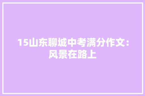 15山东聊城中考满分作文：风景在路上