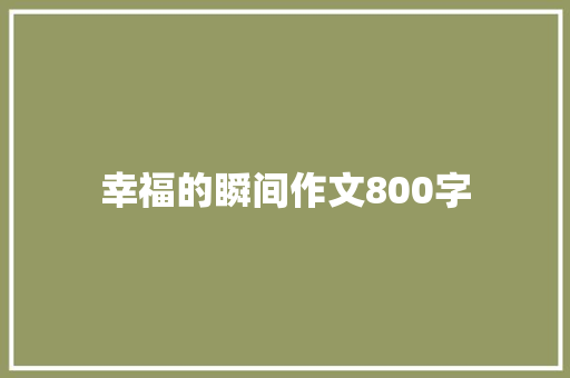 幸福的瞬间作文800字