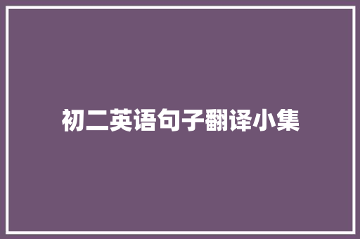 初二英语句子翻译小集