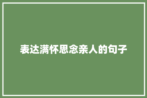 表达满怀思念亲人的句子