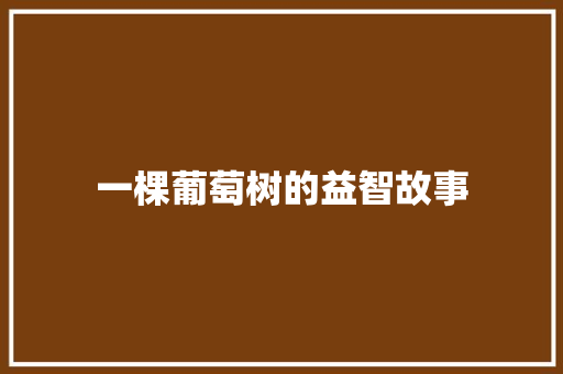 一棵葡萄树的益智故事 工作总结范文