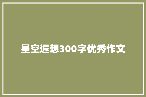 星空遐想300字优秀作文