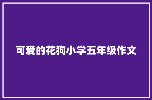 可爱的花狗小学五年级作文