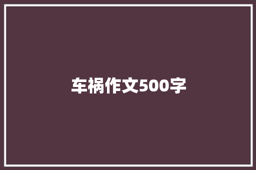 车祸作文500字