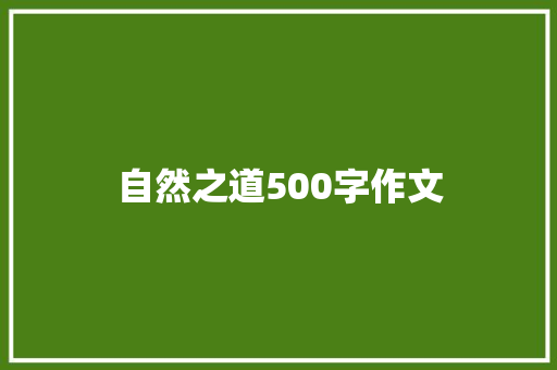 自然之道500字作文