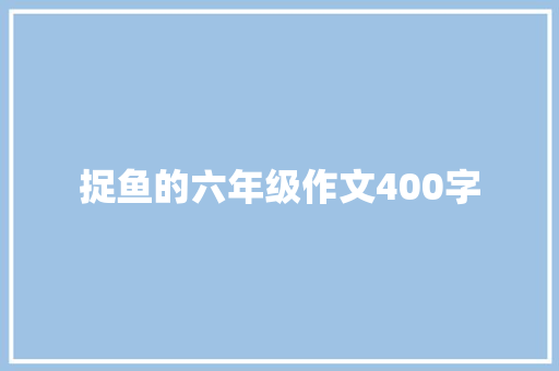 捉鱼的六年级作文400字