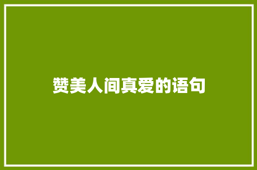 赞美人间真爱的语句 申请书范文