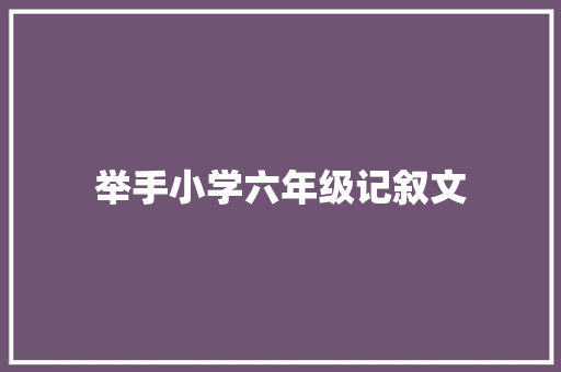 举手小学六年级记叙文