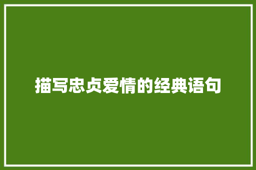 描写忠贞爱情的经典语句 工作总结范文