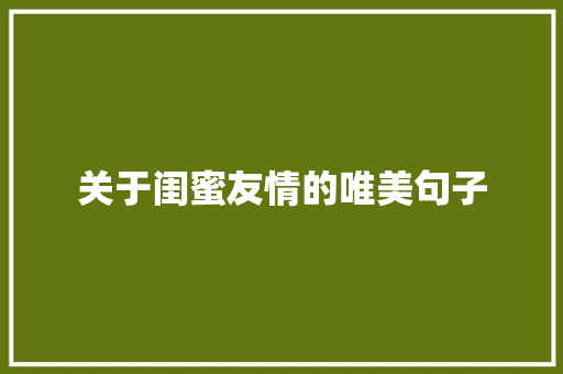 关于闺蜜友情的唯美句子 会议纪要范文