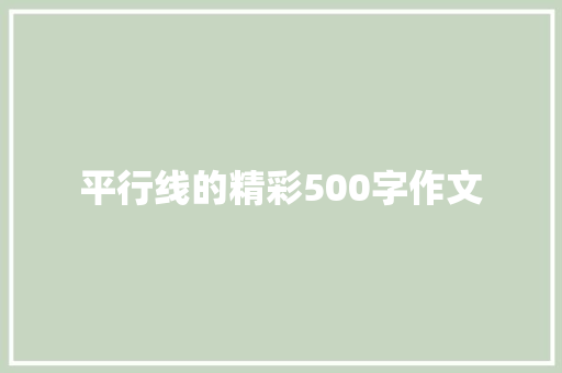 平行线的精彩500字作文