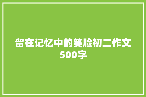 留在记忆中的笑脸初二作文500字