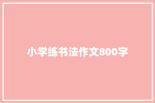 小学练书法作文800字