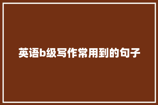 英语b级写作常用到的句子