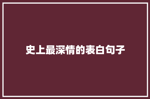 史上最深情的表白句子 综述范文