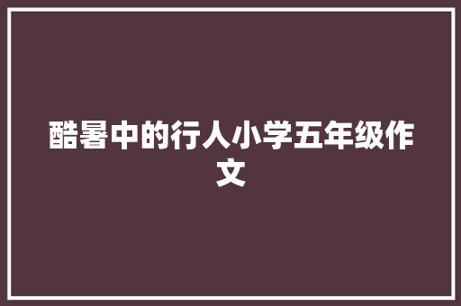 酷暑中的行人小学五年级作文