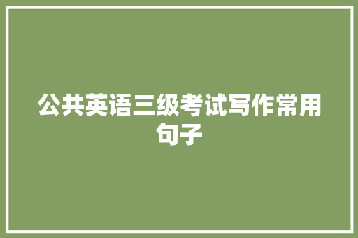 公共英语三级考试写作常用句子