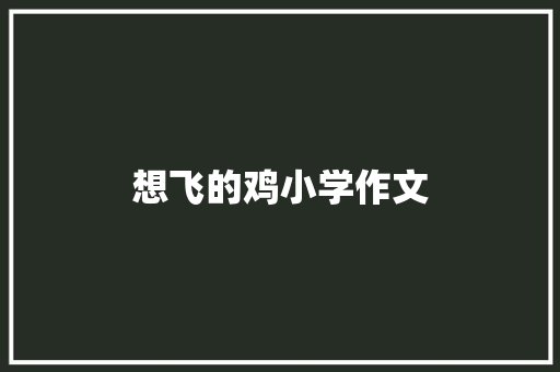 想飞的鸡小学作文