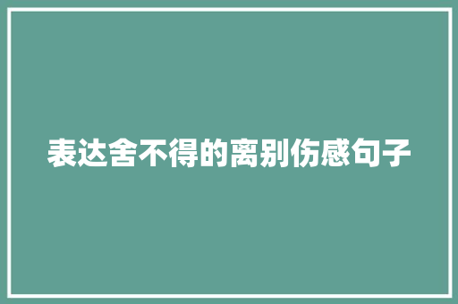 表达舍不得的离别伤感句子 会议纪要范文