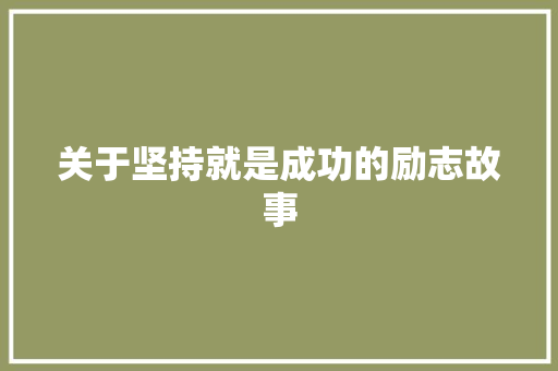 关于坚持就是成功的励志故事