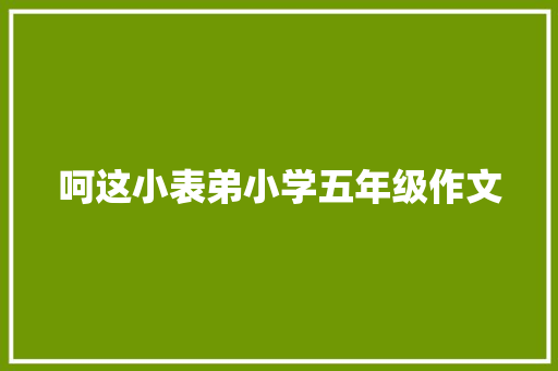 呵这小表弟小学五年级作文