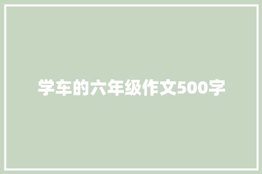 学车的六年级作文500字