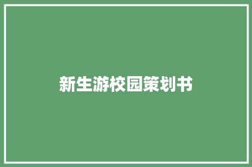 新生游校园策划书