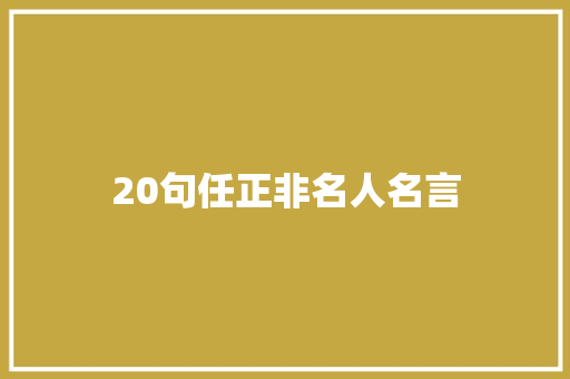 20句任正非名人名言