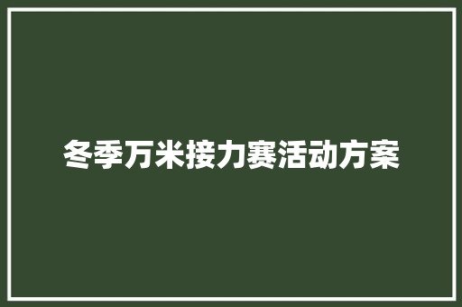 冬季万米接力赛活动方案 综述范文