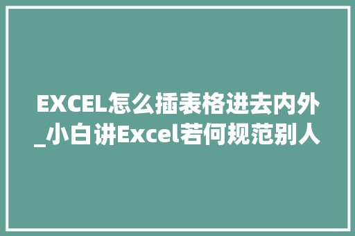 EXCEL怎么插表格进去内外_小白讲Excel若何规范别人在你的表里按要求录入数据