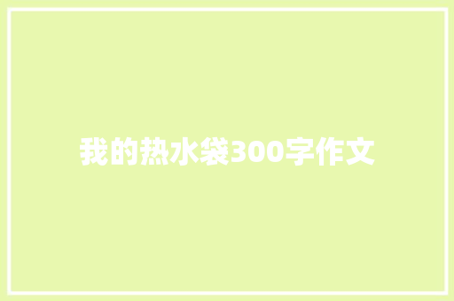 我的热水袋300字作文