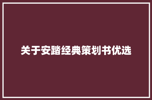 关于安踏经典策划书优选